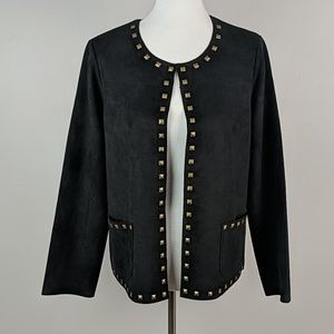 NWT Carmen Marc Valvo Black/Gold Blazer Size M